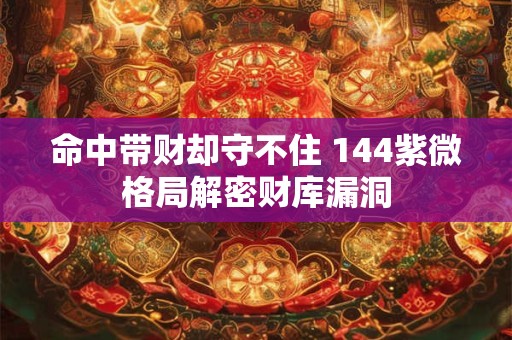 命中带财却守不住 144紫微格局解密财库漏洞