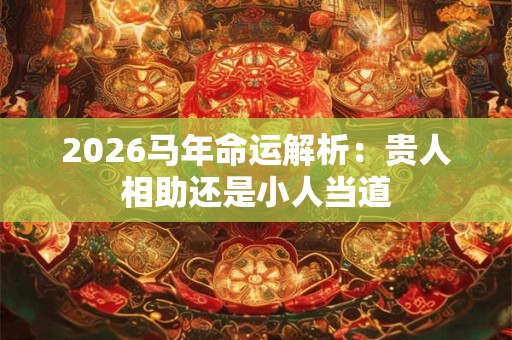 2026马年命运解析：贵人相助还是小人当道