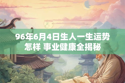 96年6月4日生人一生运势怎样 事业健康全揭秘