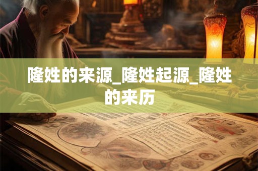 隆姓的来源_隆姓起源_隆姓的来历