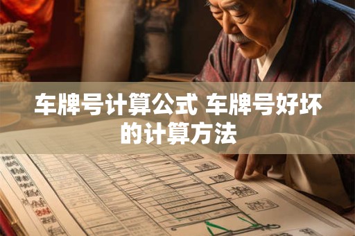 车牌号计算公式 车牌号好坏的计算方法