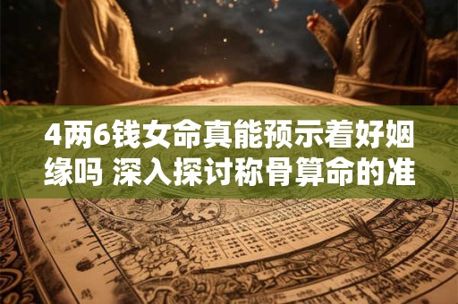 详细阅读:4两6钱女命真能预示着好姻缘吗 深入探讨称骨算命的准确性 4两6钱女命真能预示着好姻缘吗 深入探讨称骨算命的准确性