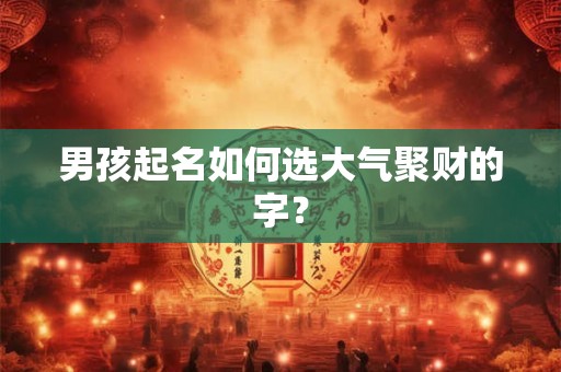 男孩起名如何选大气聚财的字？