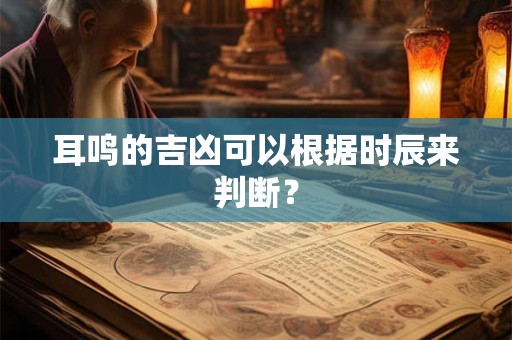 耳鸣的吉凶可以根据时辰来判断？