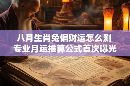 八月生肖兔偏财运怎么测 专业月运推算公式首次曝光