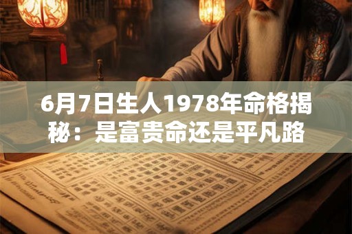6月7日生人1978年命格揭秘：是富贵命还是平凡路