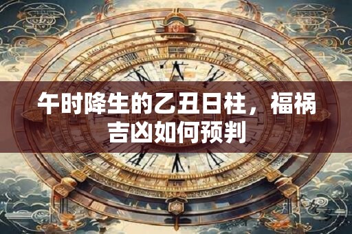 午时降生的乙丑日柱，福祸吉凶如何预判