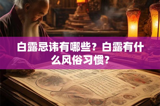 白露忌讳有哪些？白露有什么风俗习惯？