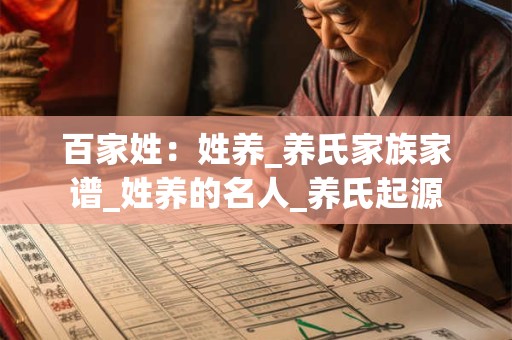 百家姓：姓养_养氏家族家谱_姓养的名人_养氏起源