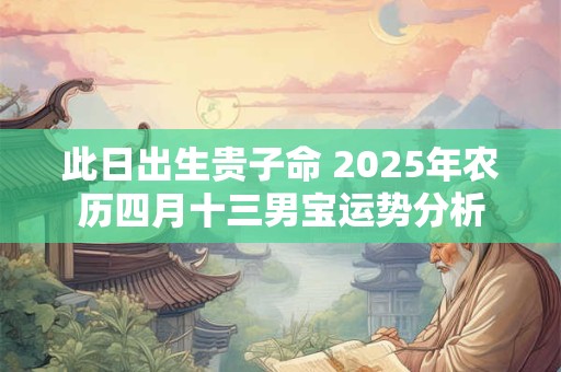 此日出生贵子命 2025年农历四月十三男宝运势分析