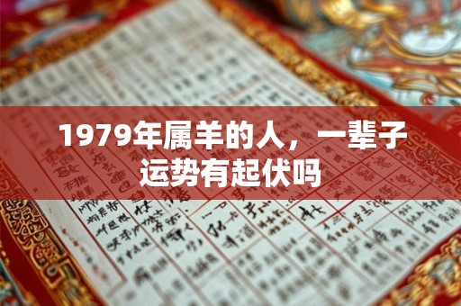 1979年属羊的人,一辈子运势有起伏吗 1979年属羊的人,一辈子运势有起伏吗