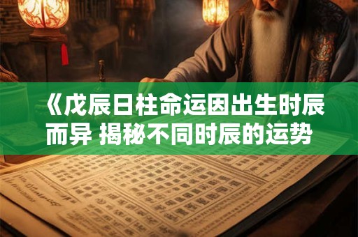 《戊辰日柱命运因出生时辰而异 揭秘不同时辰的运势玄机 》