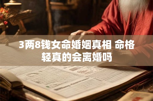 3两8钱女命婚姻真相 命格轻真的会离婚吗
