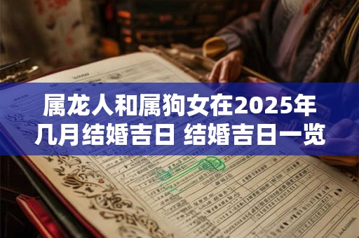 属龙人和属狗女在2025年几月结婚吉日 结婚吉日一览！