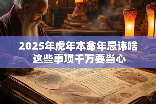 2025年虎年本命年忌讳啥 这些事项千万要当心