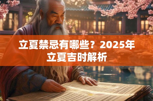 立夏禁忌有哪些？2025年立夏吉时解析
