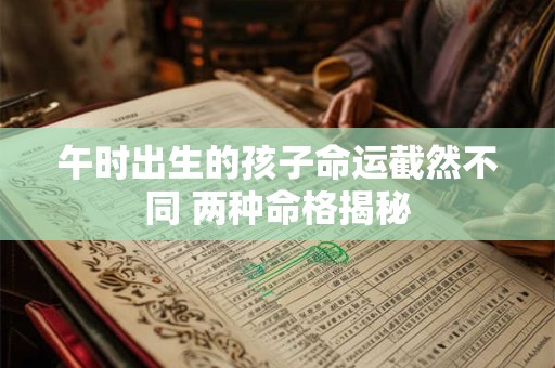 午时出生的孩子命运截然不同 两种命格揭秘