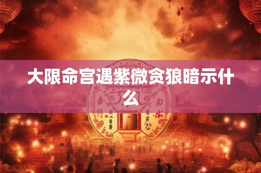 大限命宫遇紫微贪狼暗示什么