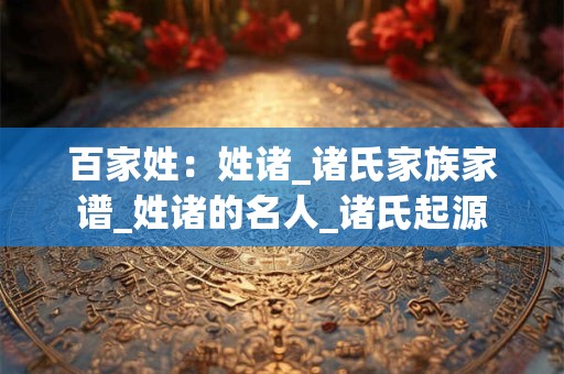 百家姓：姓诸_诸氏家族家谱_姓诸的名人_诸氏起源