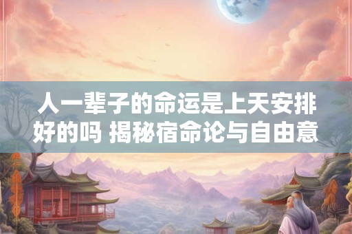 人一辈子的命运是上天安排好的吗 揭秘宿命论与自由意志之争