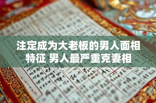 注定成为大老板的男人面相特征 男人最严重克妻相