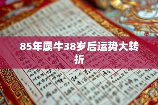 85年属牛38岁后运势大转折