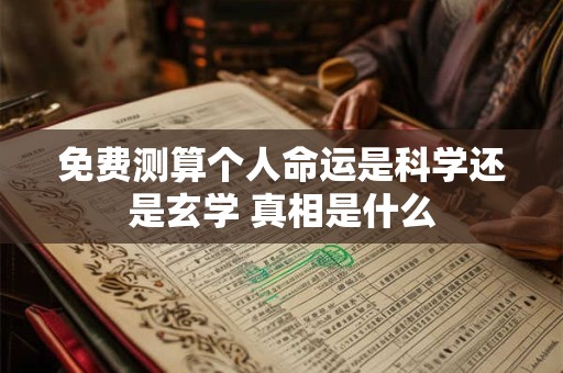 免费测算个人命运是科学还是玄学 真相是什么