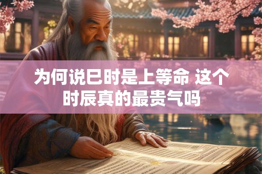 为何说巳时是上等命 这个时辰真的最贵气吗