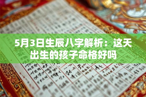 5月3日生辰八字解析：这天出生的孩子命格好吗