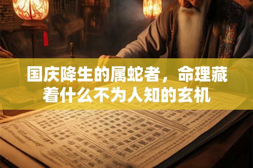 国庆降生的属蛇者，命理藏着什么不为人知的玄机