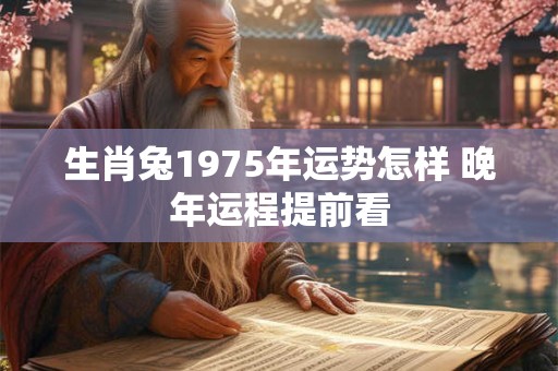 生肖兔1975年运势怎样 晚年运程提前看
