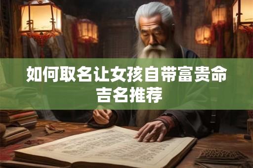 如何取名让女孩自带富贵命 吉名推荐