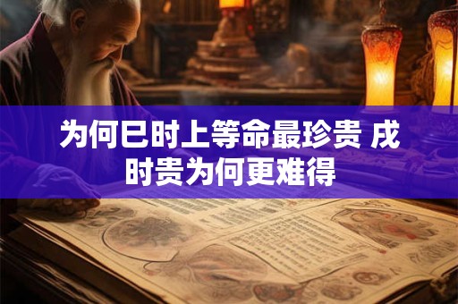 为何巳时上等命最珍贵 戌时贵为何更难得