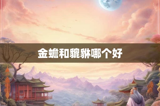 金蟾和貔貅哪个好