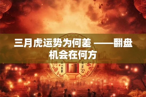 三月虎运势为何差 ——翻盘机会在何方