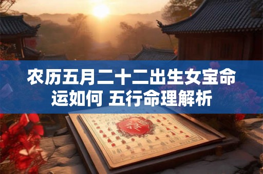 农历五月二十二出生女宝命运如何 五行命理解析