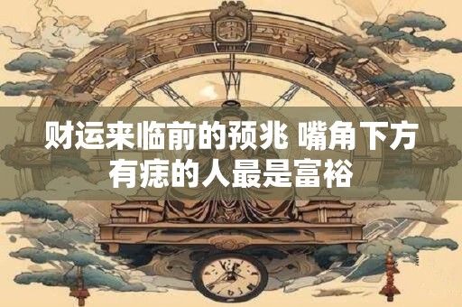 财运来临前的预兆 嘴角下方有痣的人最是富裕