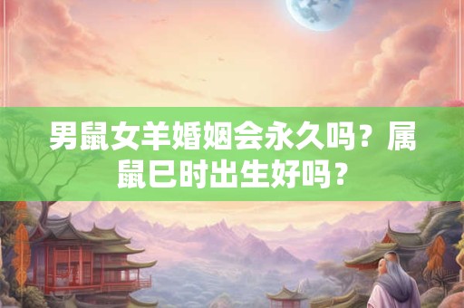 男鼠女羊婚姻会永久吗？属鼠巳时出生好吗？