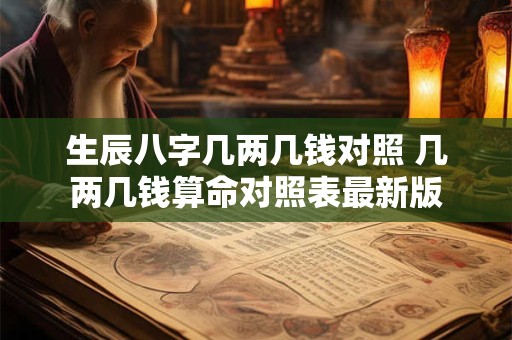 生辰八字几两几钱对照 几两几钱算命对照表最新版