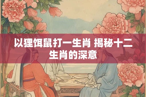以狸饵鼠打一生肖 揭秘十二生肖的深意 以狸饵鼠打一生肖 揭秘十二生肖的深意