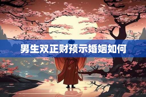男生双正财预示婚姻如何