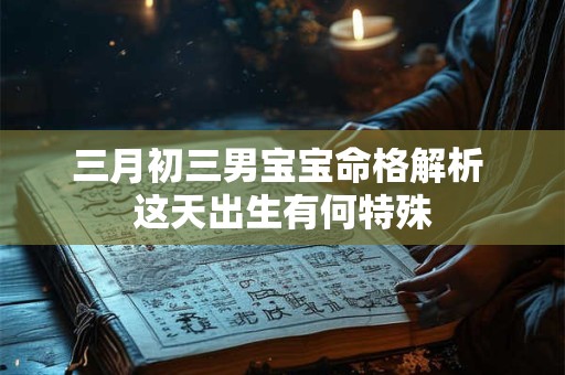 三月初三男宝宝命格解析 这天出生有何特殊