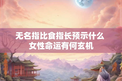 无名指比食指长预示什么 女性命运有何玄机