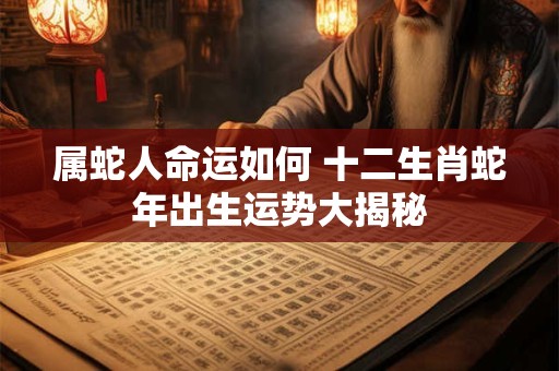 属蛇人命运如何 十二生肖蛇年出生运势大揭秘