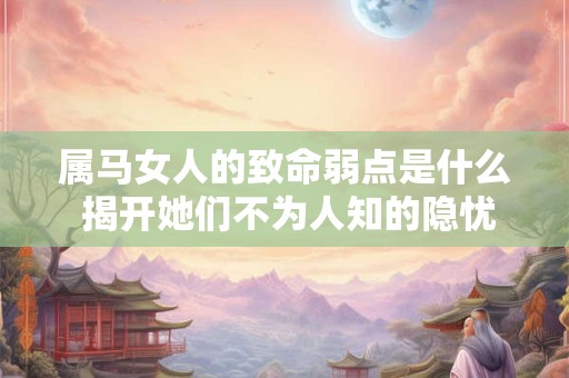 属马女人的致命弱点是什么 揭开她们不为人知的隐忧