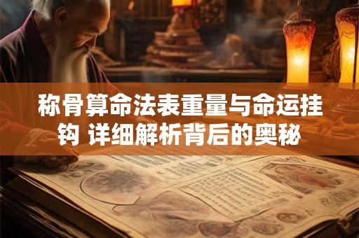 称骨算命法表重量与命运挂钩 详细解析背后的奥秘