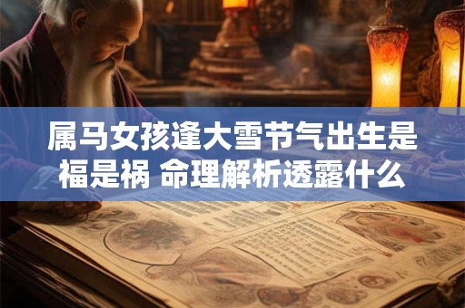 属马女孩逢大雪节气出生是福是祸 命理解析透露什么