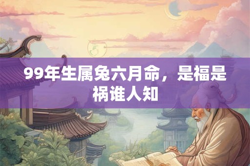 99年生属兔六月命，是福是祸谁人知