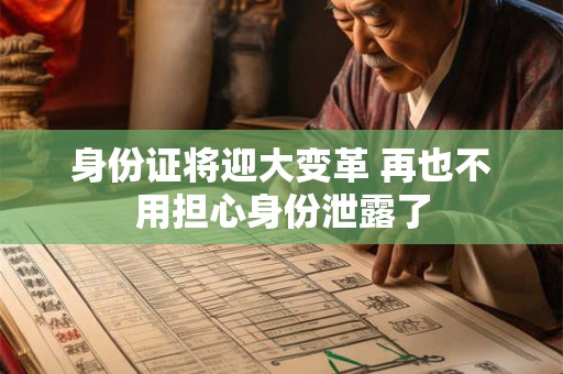身份证将迎大变革 再也不用担心身份泄露了