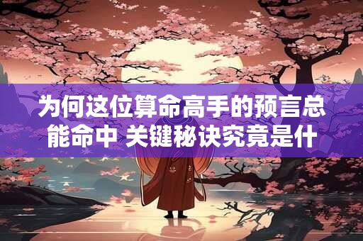 为何这位算命高手的预言总能命中 关键秘诀究竟是什么